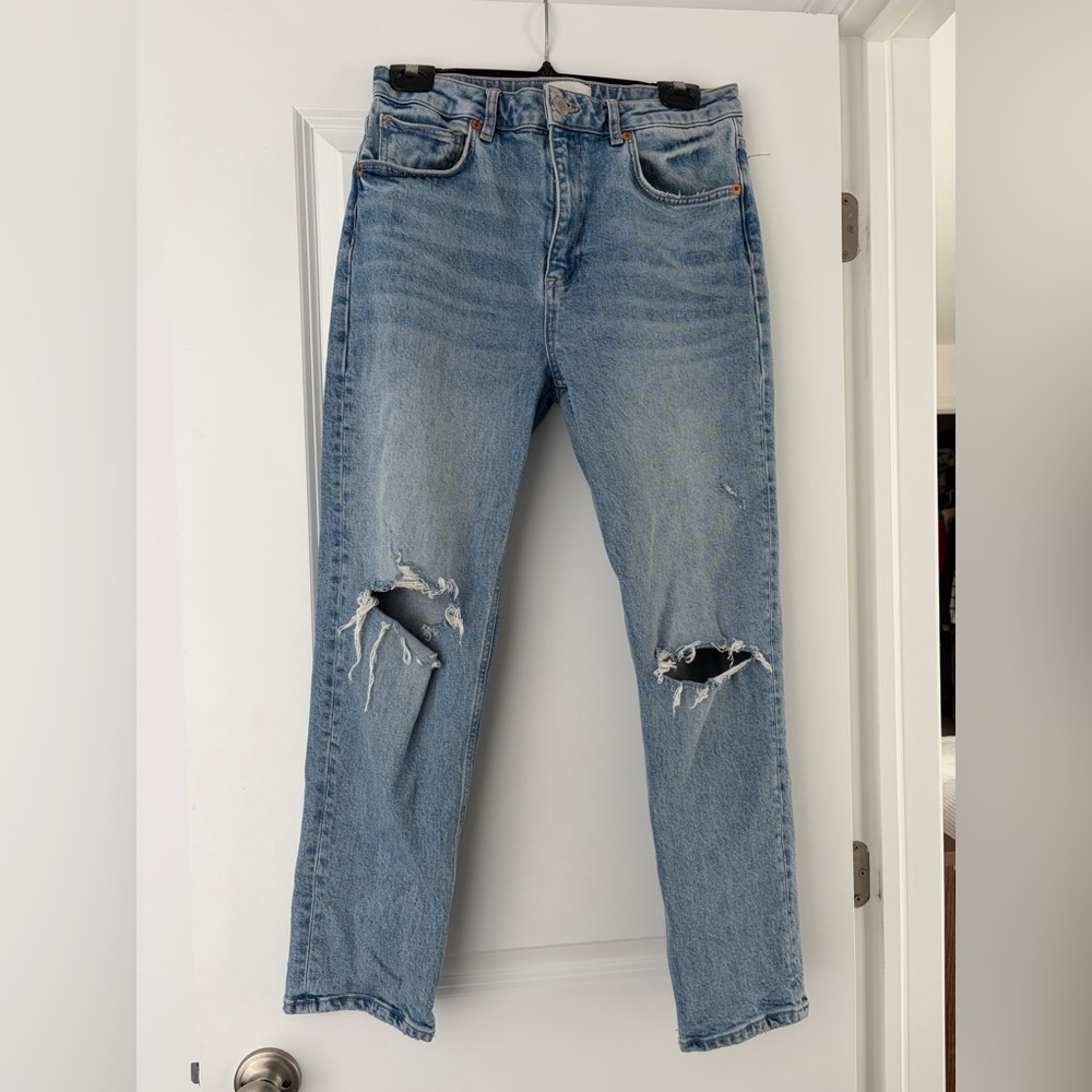 Distressed Straight Leg Zara Jeans